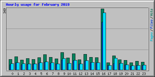 Hourly usage for February 2019